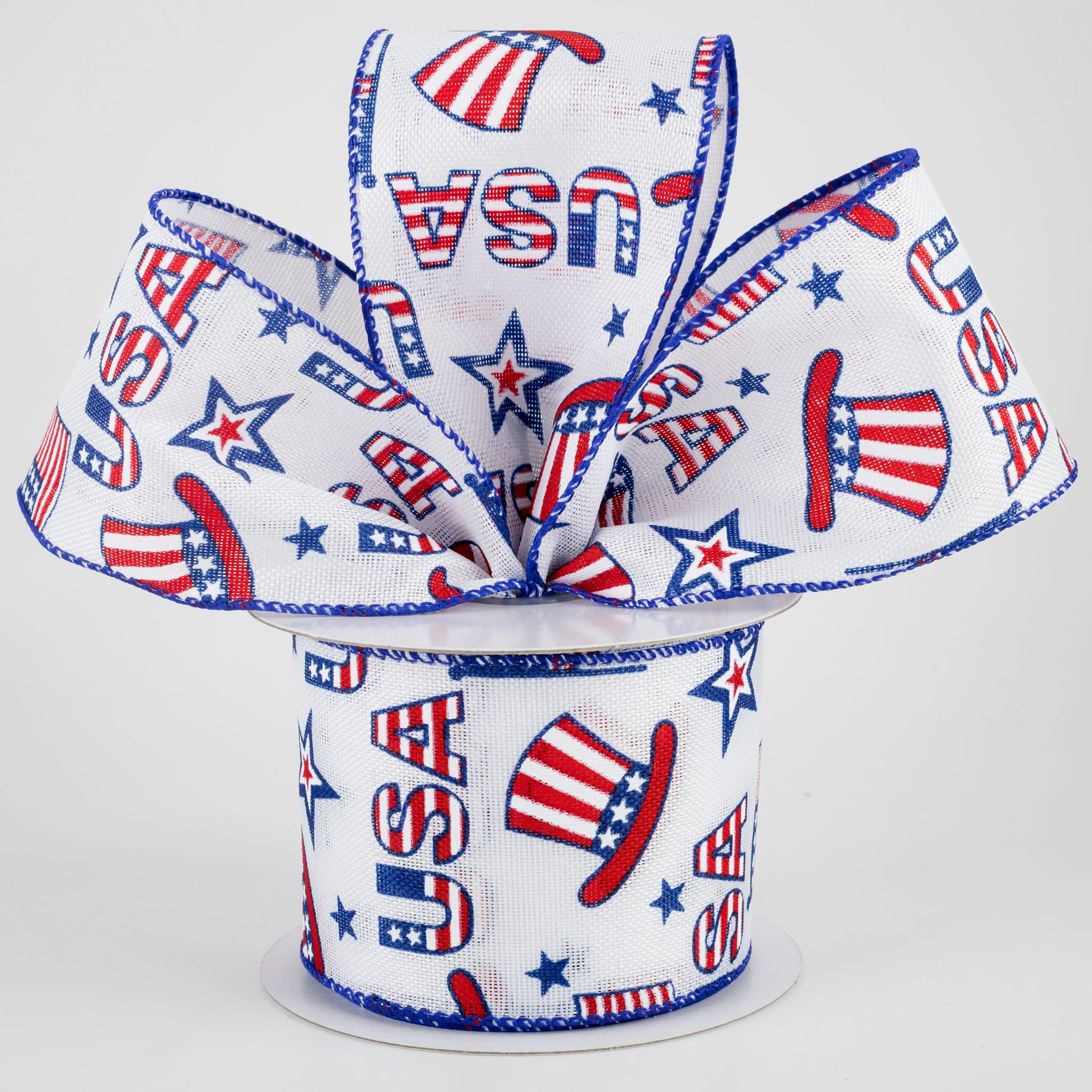 2.5" USA Outline Flag & Hat Ribbon (10 Yards)