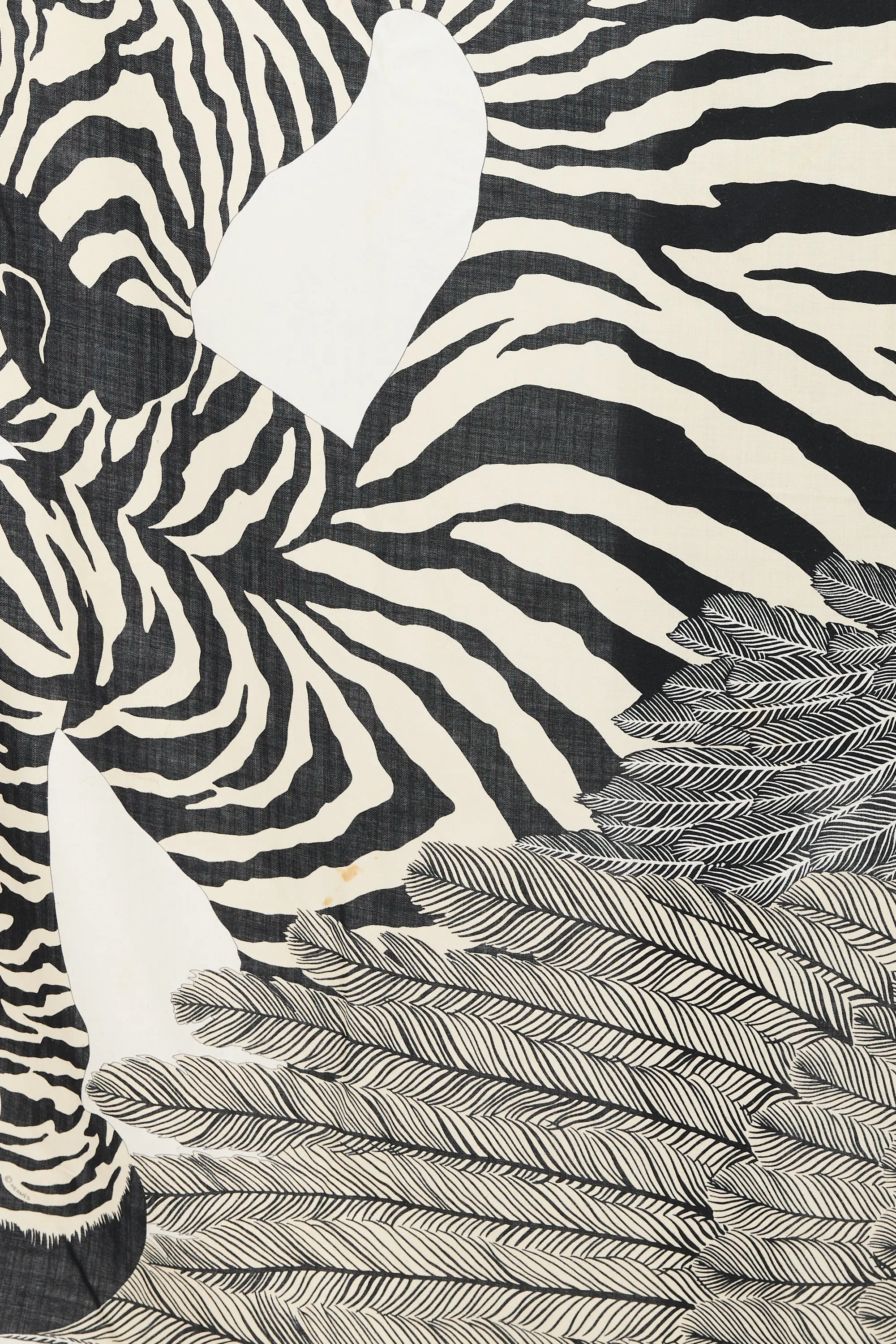 Black & White Cashmere & Silk Zebra Pegasus 140 Shawl