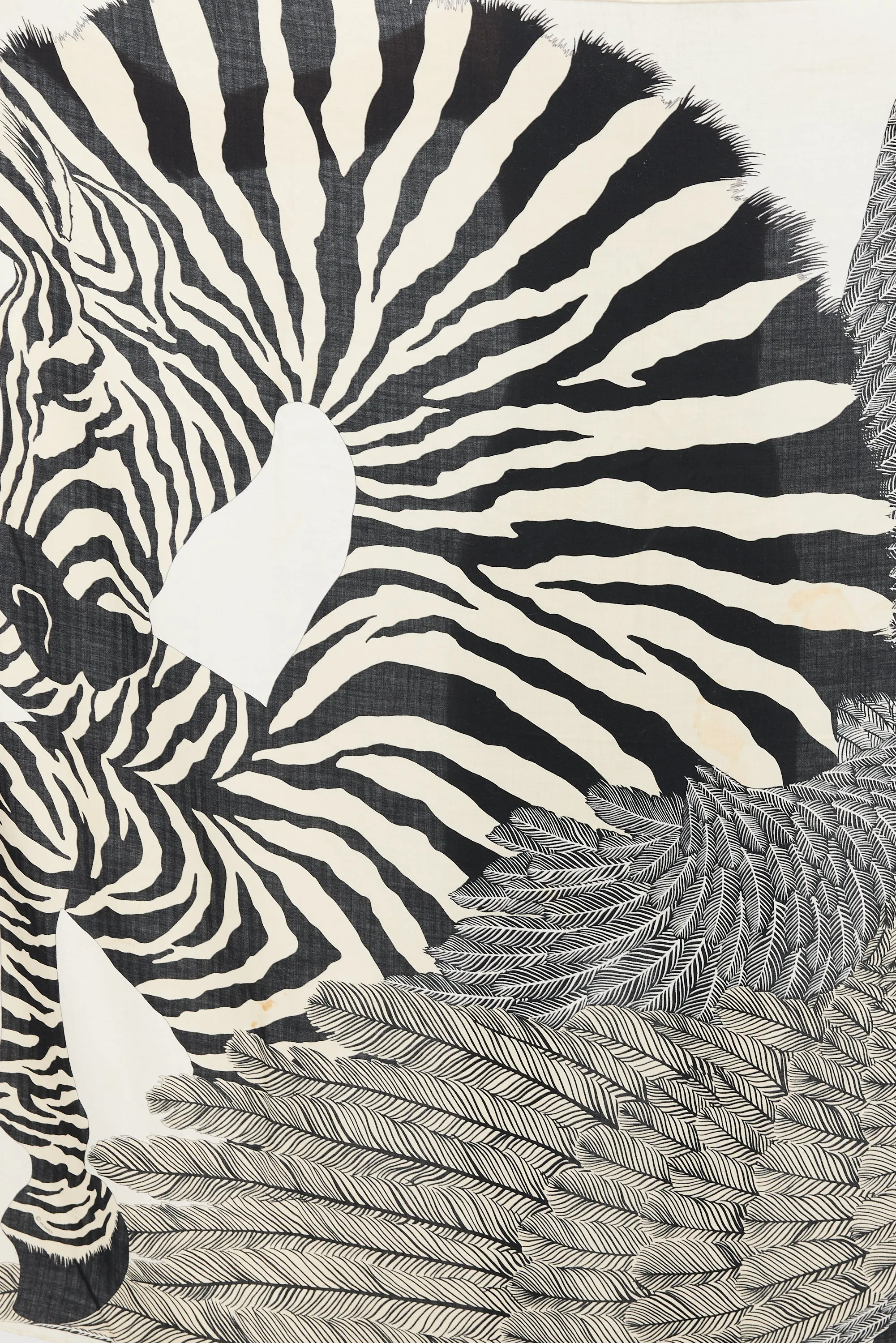 Black & White Cashmere & Silk Zebra Pegasus 140 Shawl
