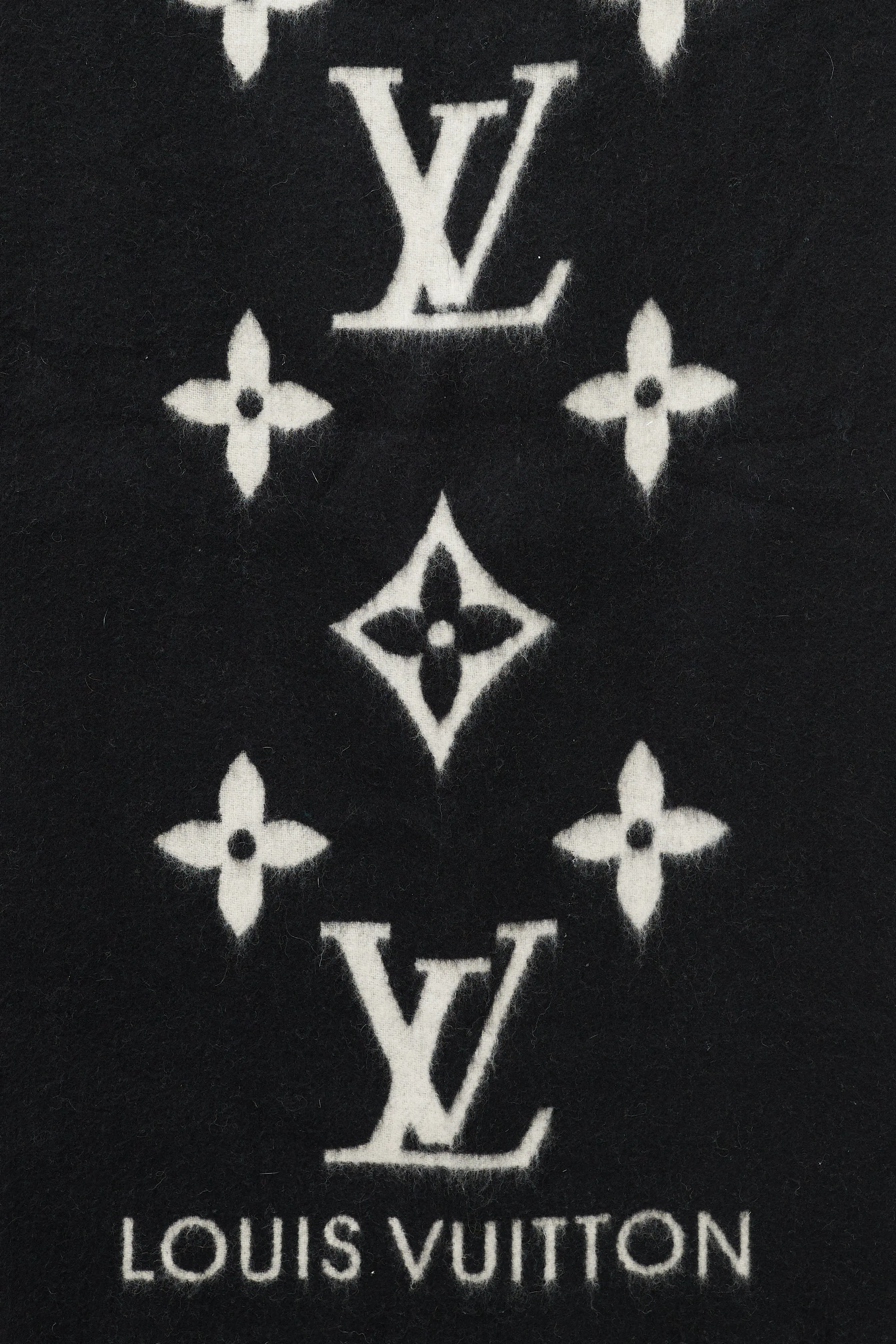 Black & White Reykjavik Cashmere Monogram Scarf