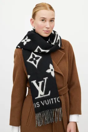 Black & White Reykjavik Cashmere Monogram Scarf