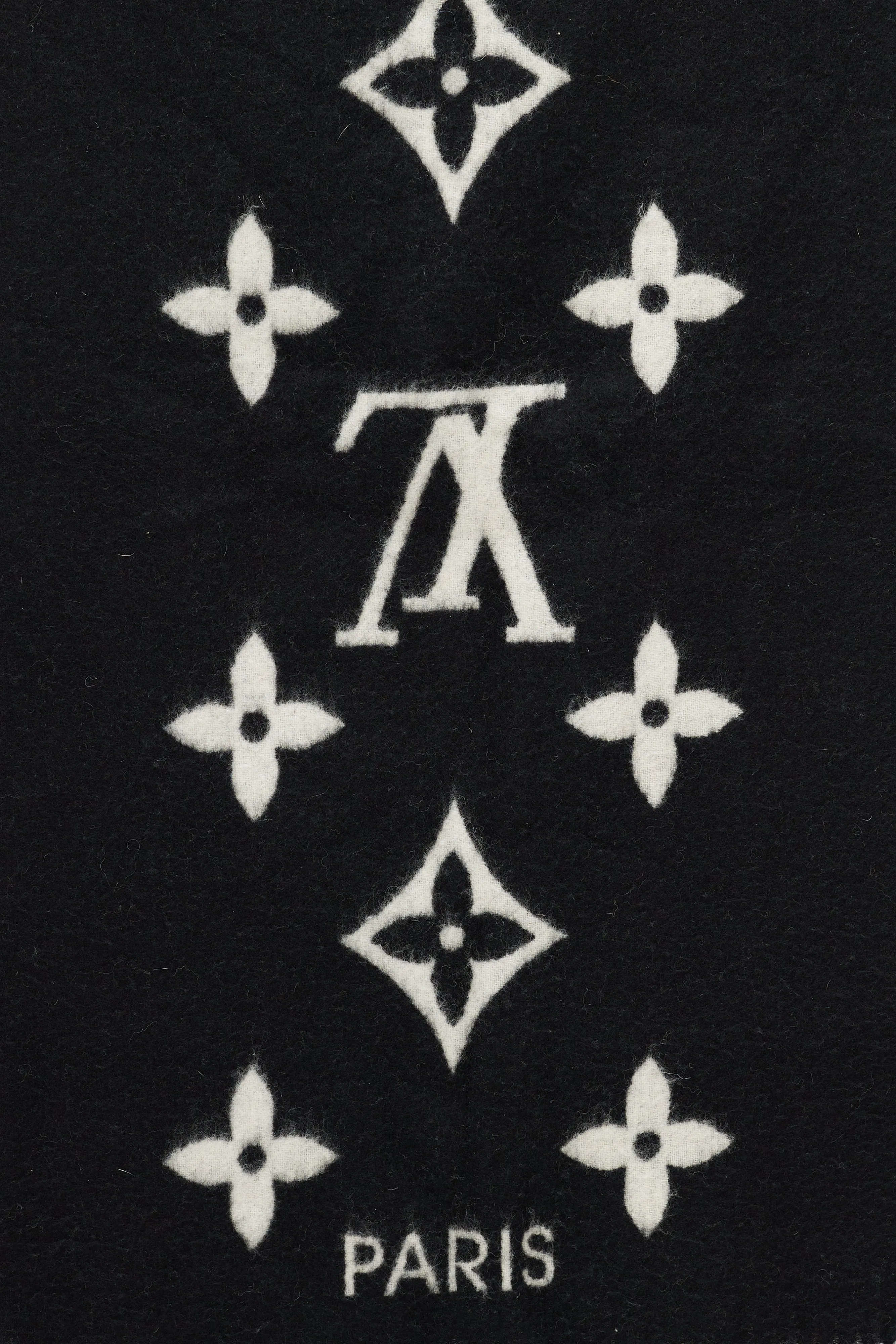 Black & White Reykjavik Cashmere Monogram Scarf