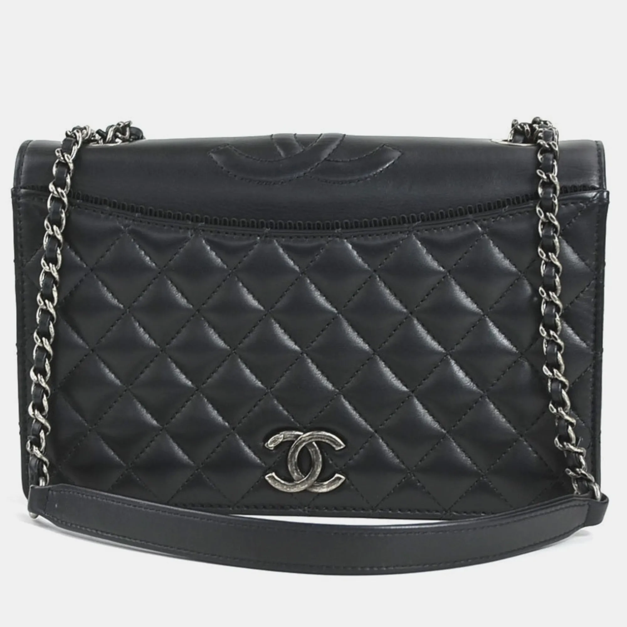 Black Quilted Lambskin Small Ballerine Flap Bag