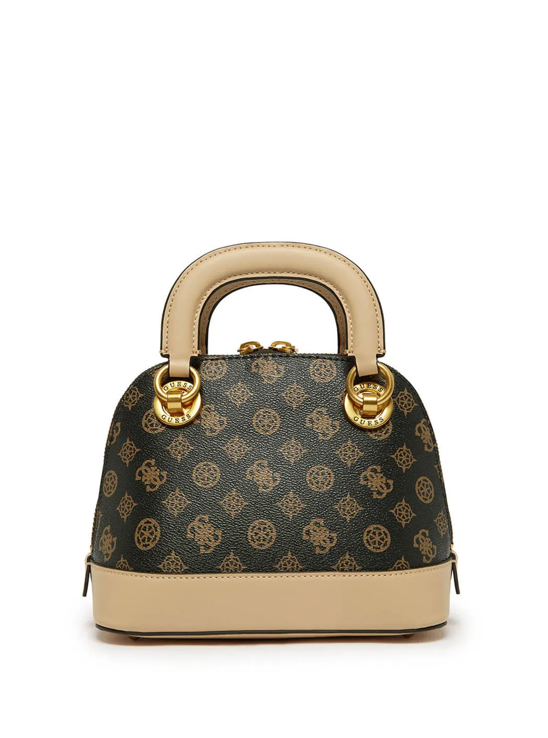 Brown Multi Logo Cathleen Small Dome Satchel