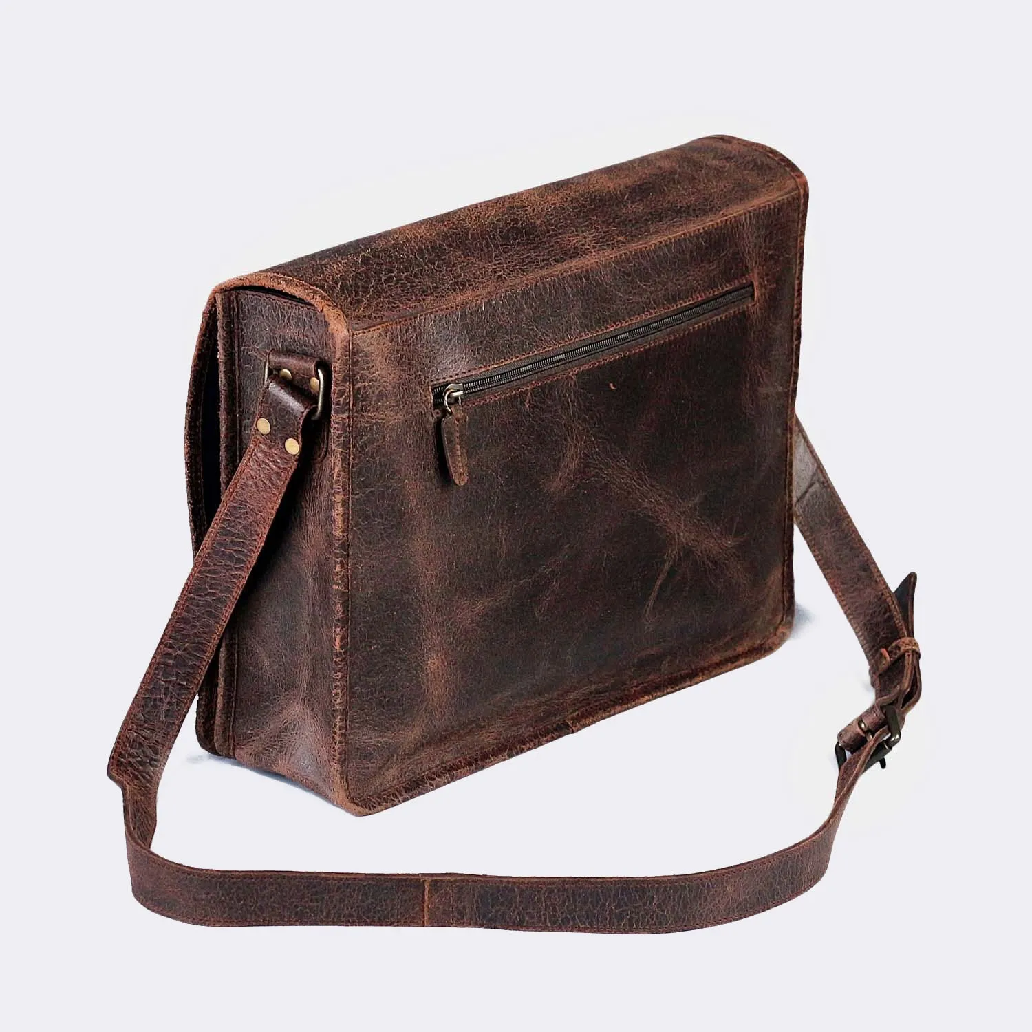 Chogolisa Dark Brown Leather Messenger