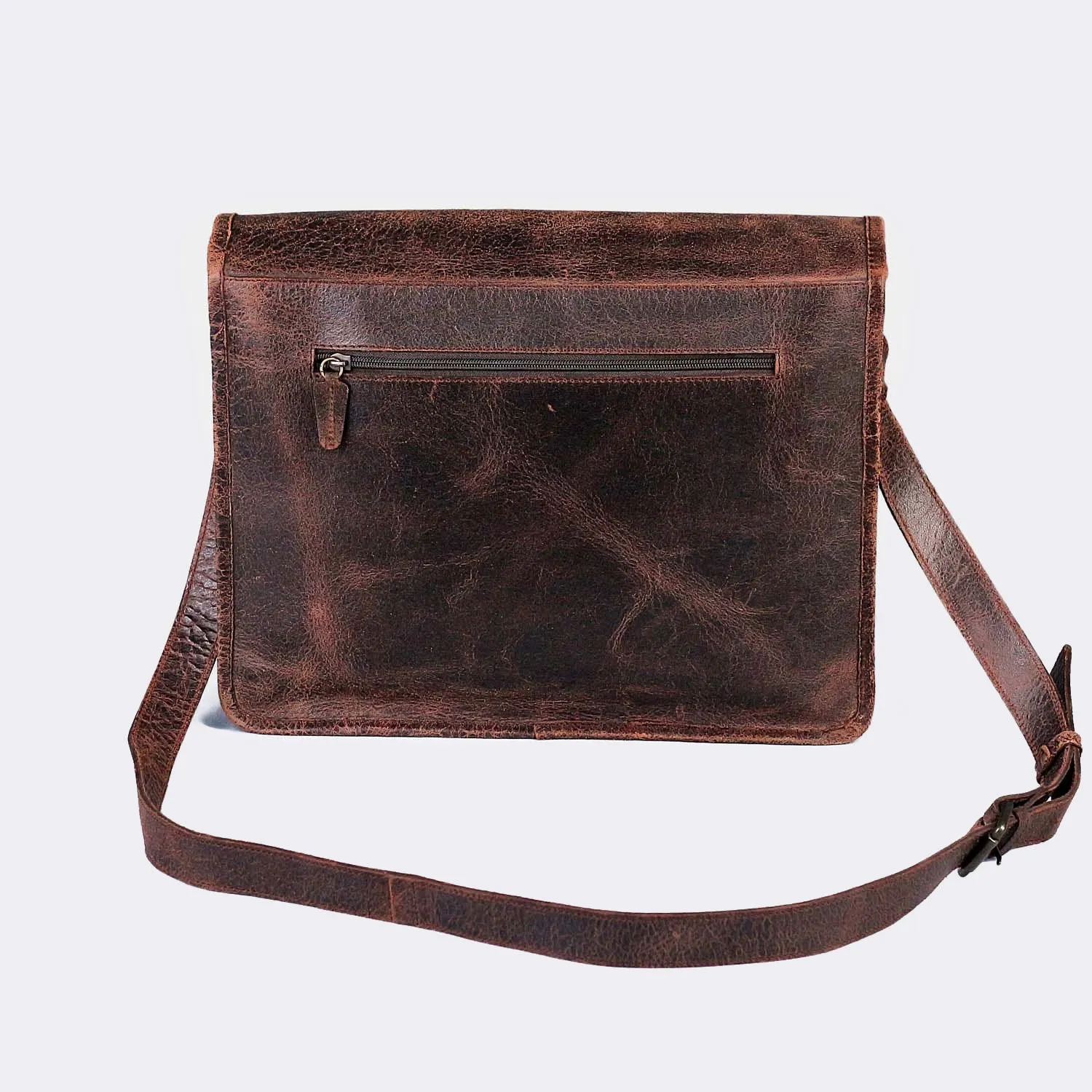 Chogolisa Dark Brown Leather Messenger