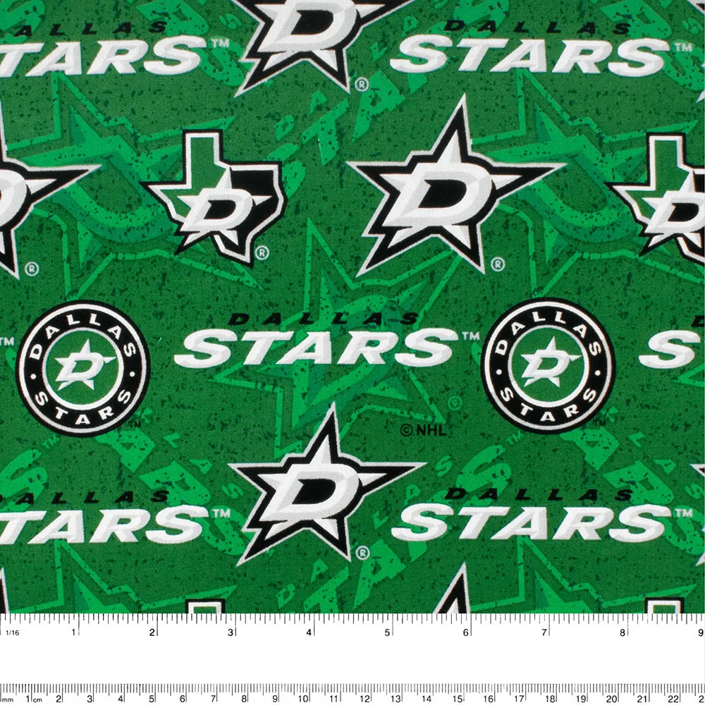 Dallas Stars  (STR)- NHL cotton print - Logo - Green