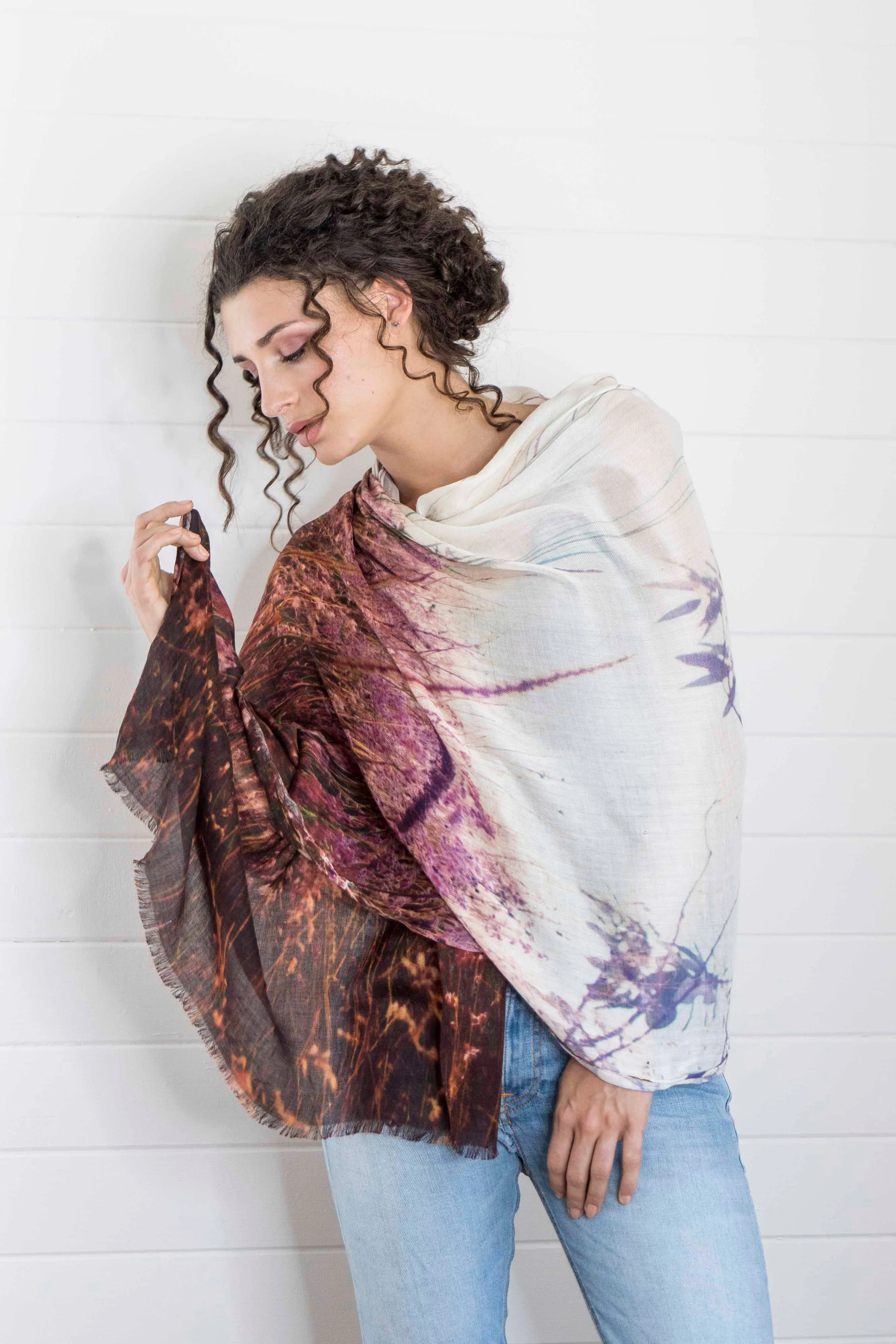 FLOWERING GRASSES  CASHMERE & MODAL SCARF