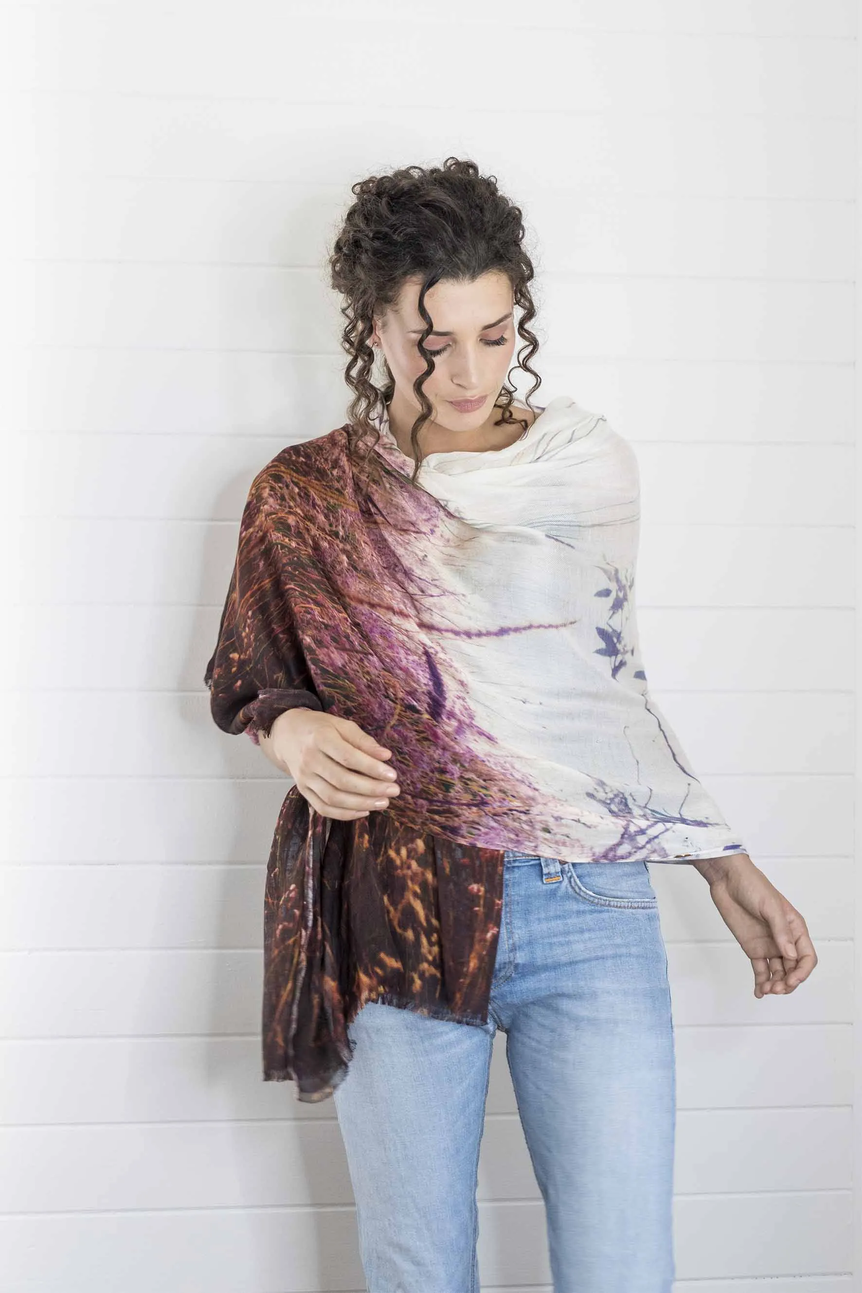 FLOWERING GRASSES  CASHMERE & MODAL SCARF