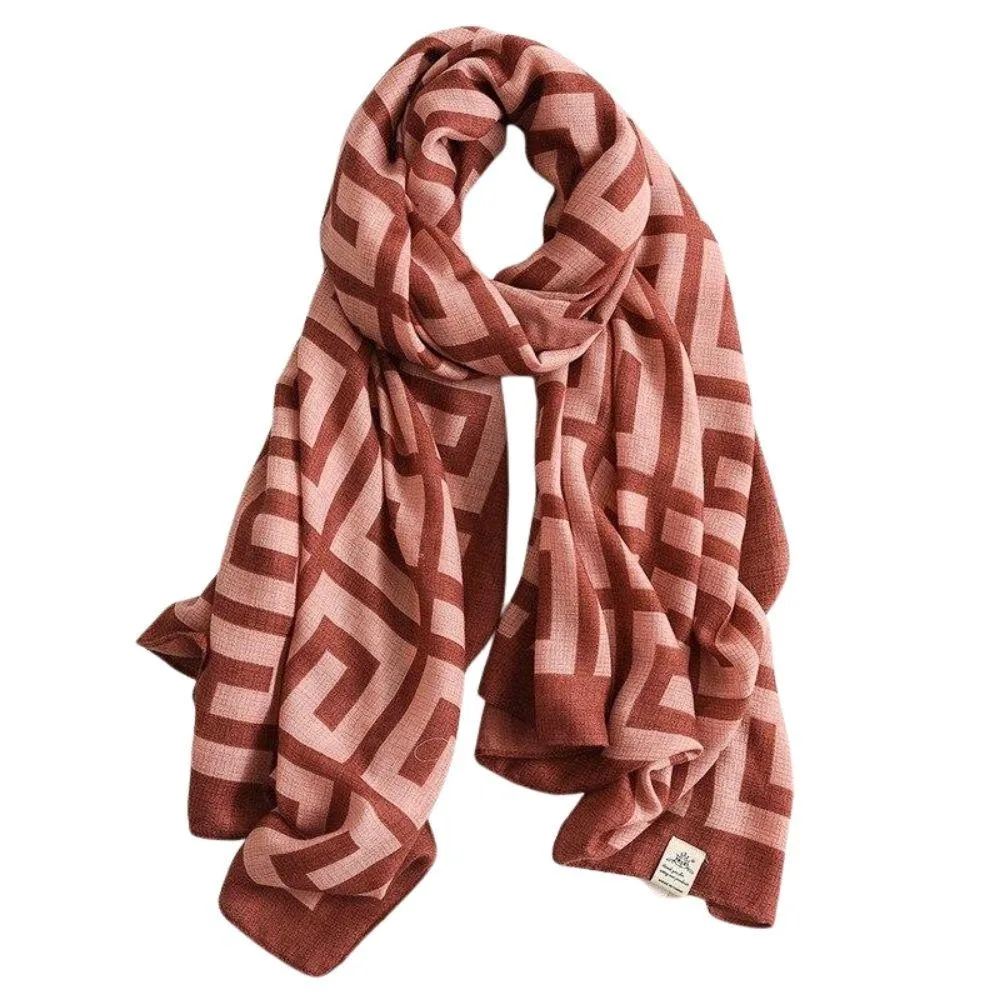Geometric patterned lightweight Scarf, Wrap, Shawl great for Autumn/Winter