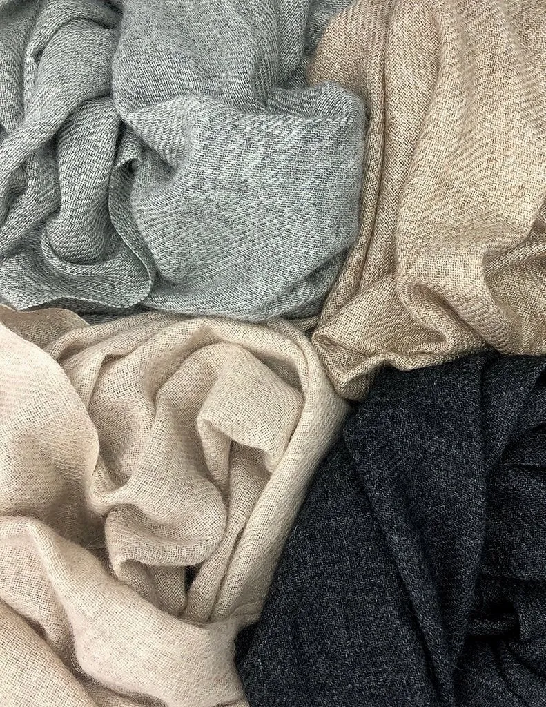 Gray Handloom Cashmere Scarf