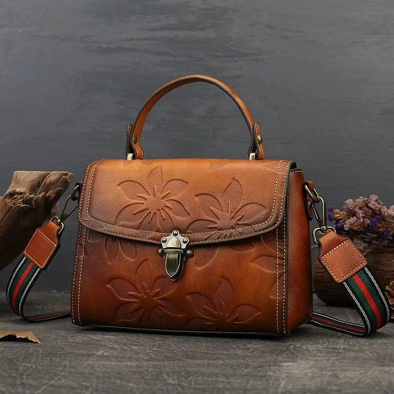 Handcrafted Full Grain Leather Handbag, Retro Boho Chic Women's Handbag, Fashionable Small Bag, Special Gift For Her