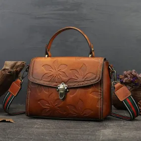 Handcrafted Full Grain Leather Handbag, Retro Boho Chic Women's Handbag, Fashionable Small Bag, Special Gift For Her