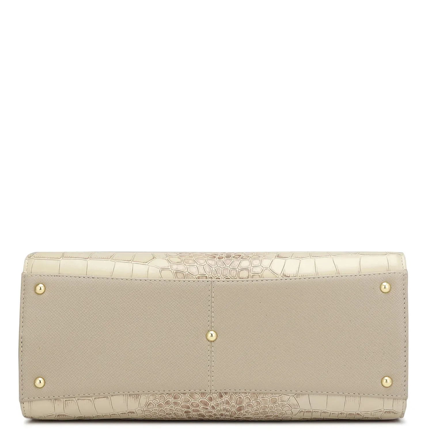 Medium Croco Leather Satchel - Frost