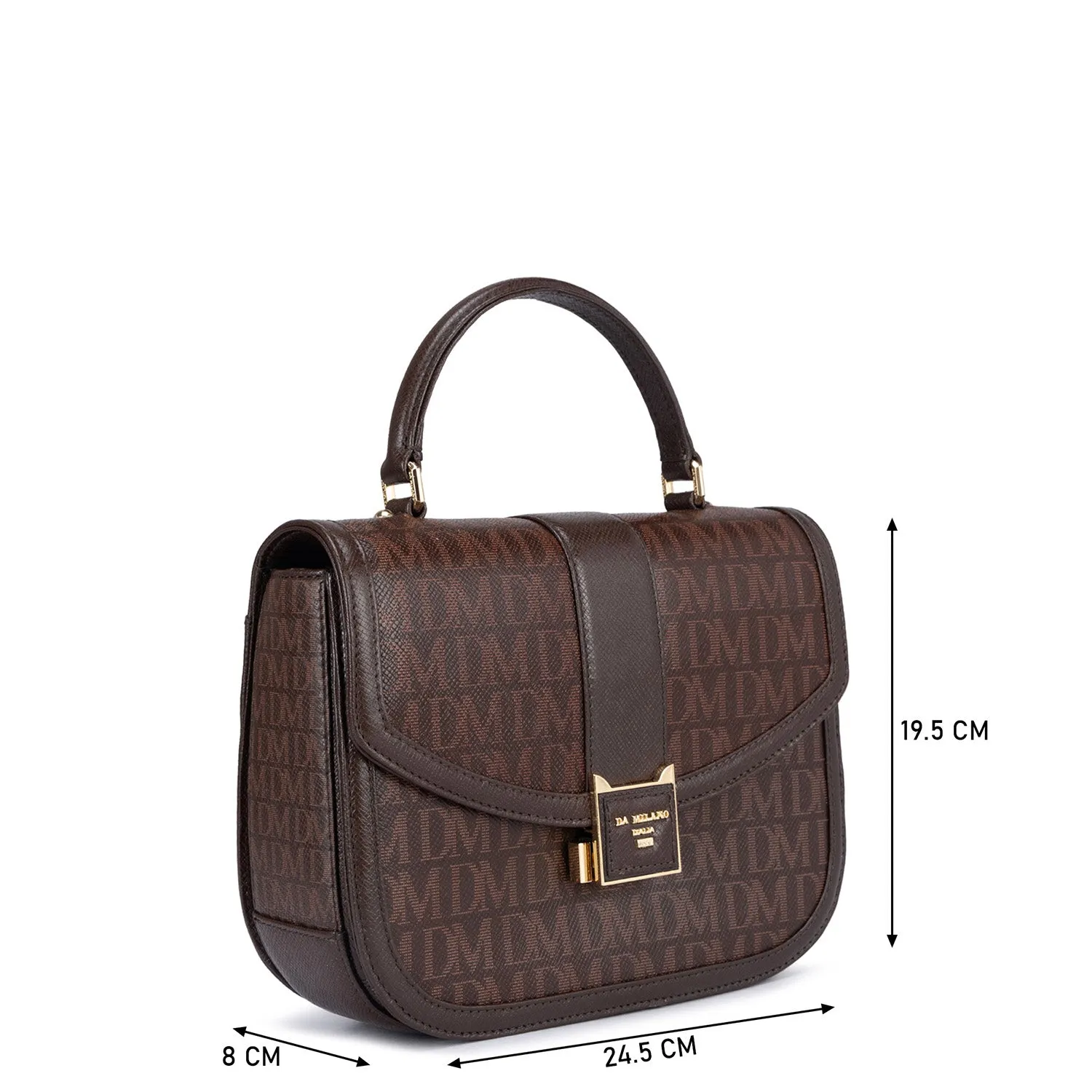 Medium Monogram Leather Satchel - Oak
