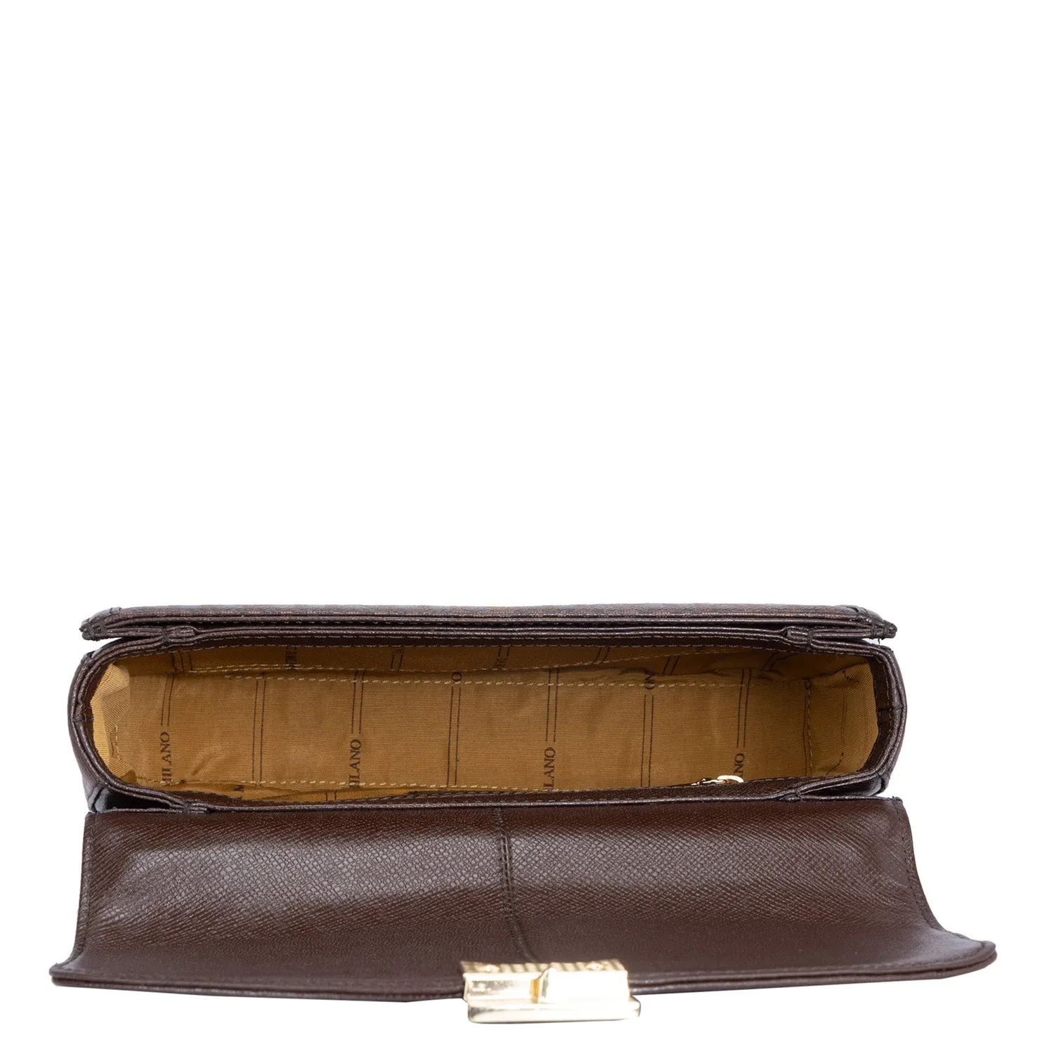 Medium Monogram Leather Satchel - Oak