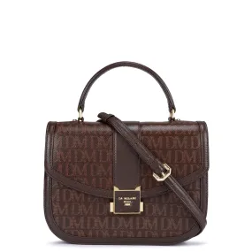Medium Monogram Leather Satchel - Oak