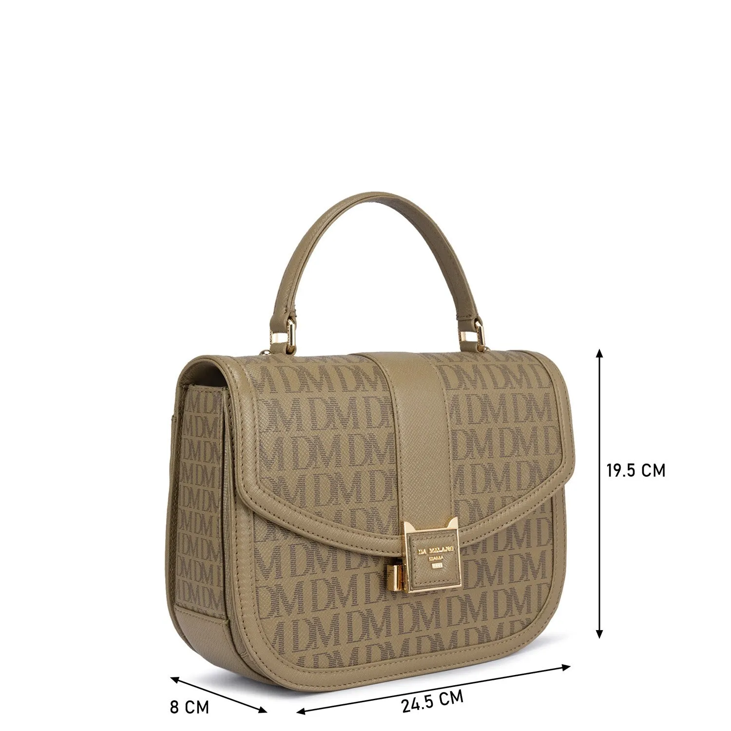 Medium Monogram Leather Satchel - Turtle