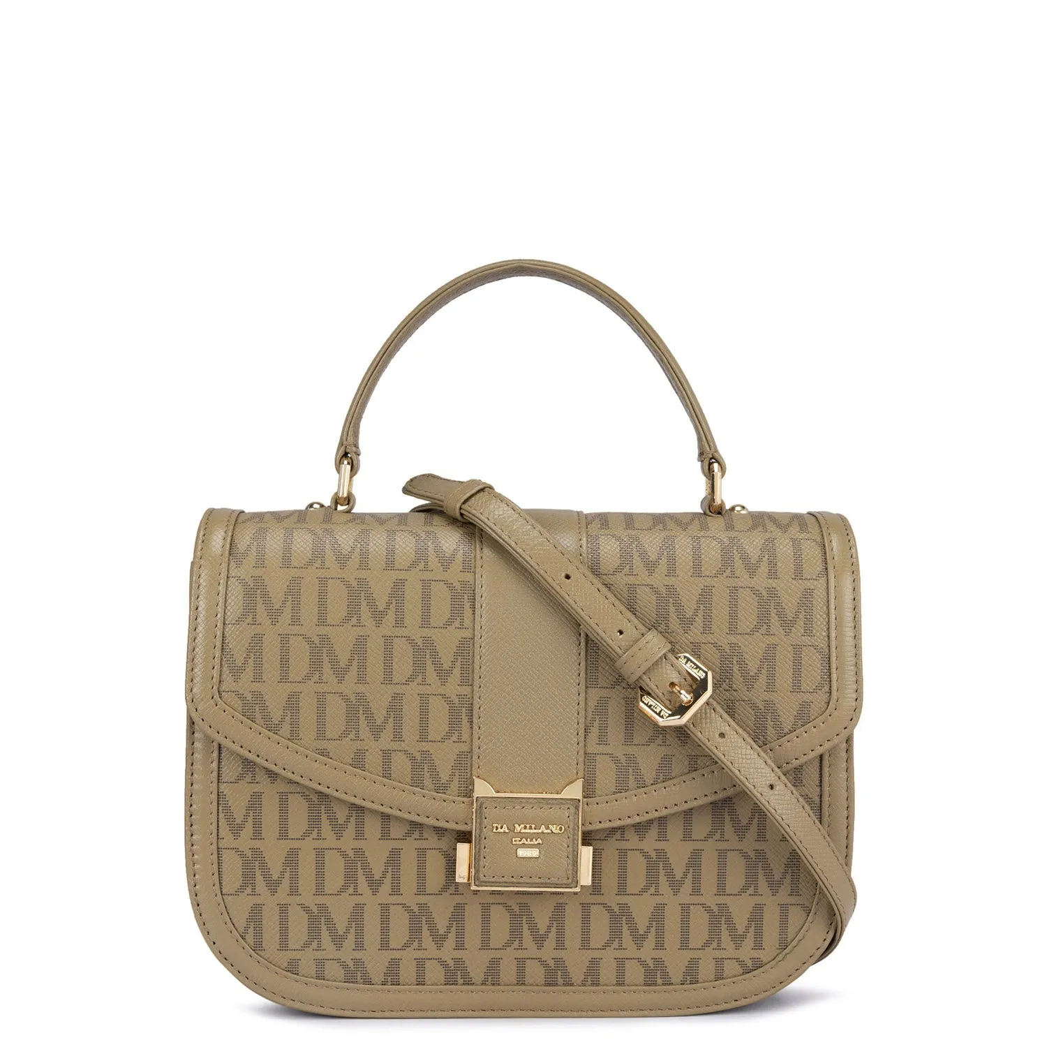 Medium Monogram Leather Satchel - Turtle