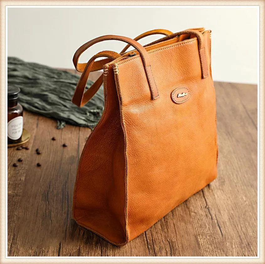 NATURAL Italy Cowhide Leather Handbag, Tote, Leather Shoulder Bag, Leather Bag, by Alexel Crafts Australia