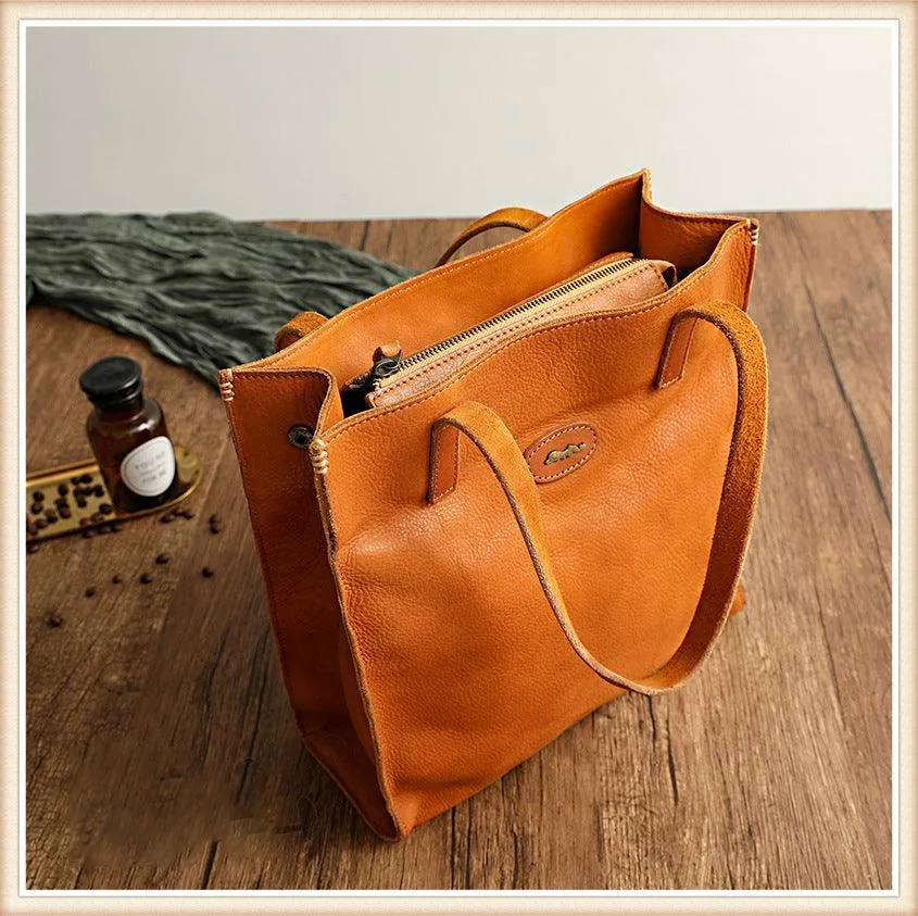 NATURAL Italy Cowhide Leather Handbag, Tote, Leather Shoulder Bag, Leather Bag, by Alexel Crafts Australia