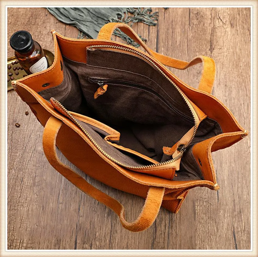 NATURAL Italy Cowhide Leather Handbag, Tote, Leather Shoulder Bag, Leather Bag, by Alexel Crafts Australia