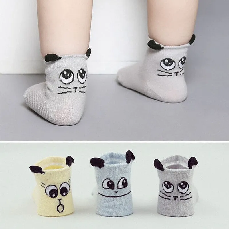 Newborn Cotton Boys Girls Cute Anti-slip Socks