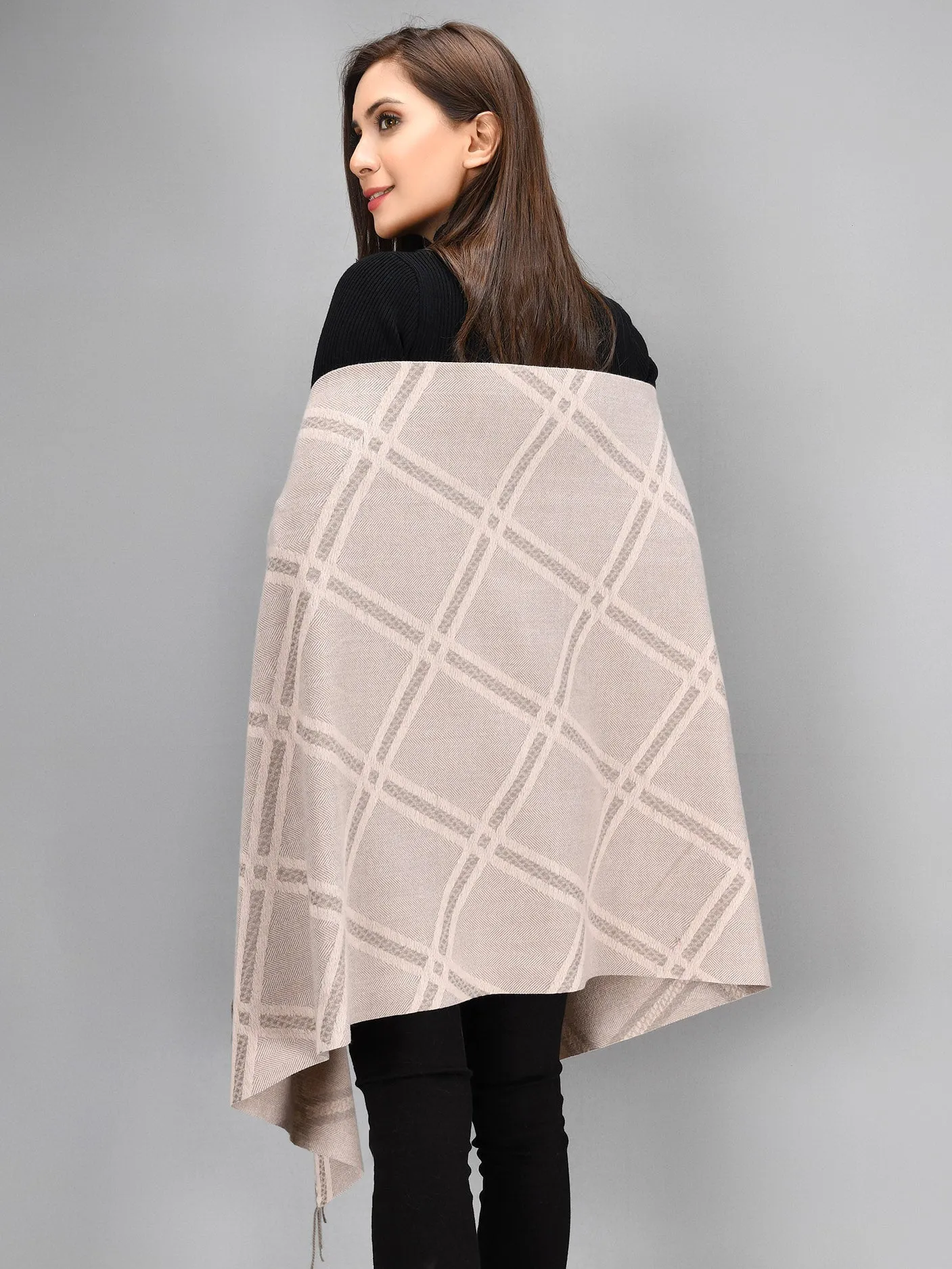 Patterned Shawl - Peach