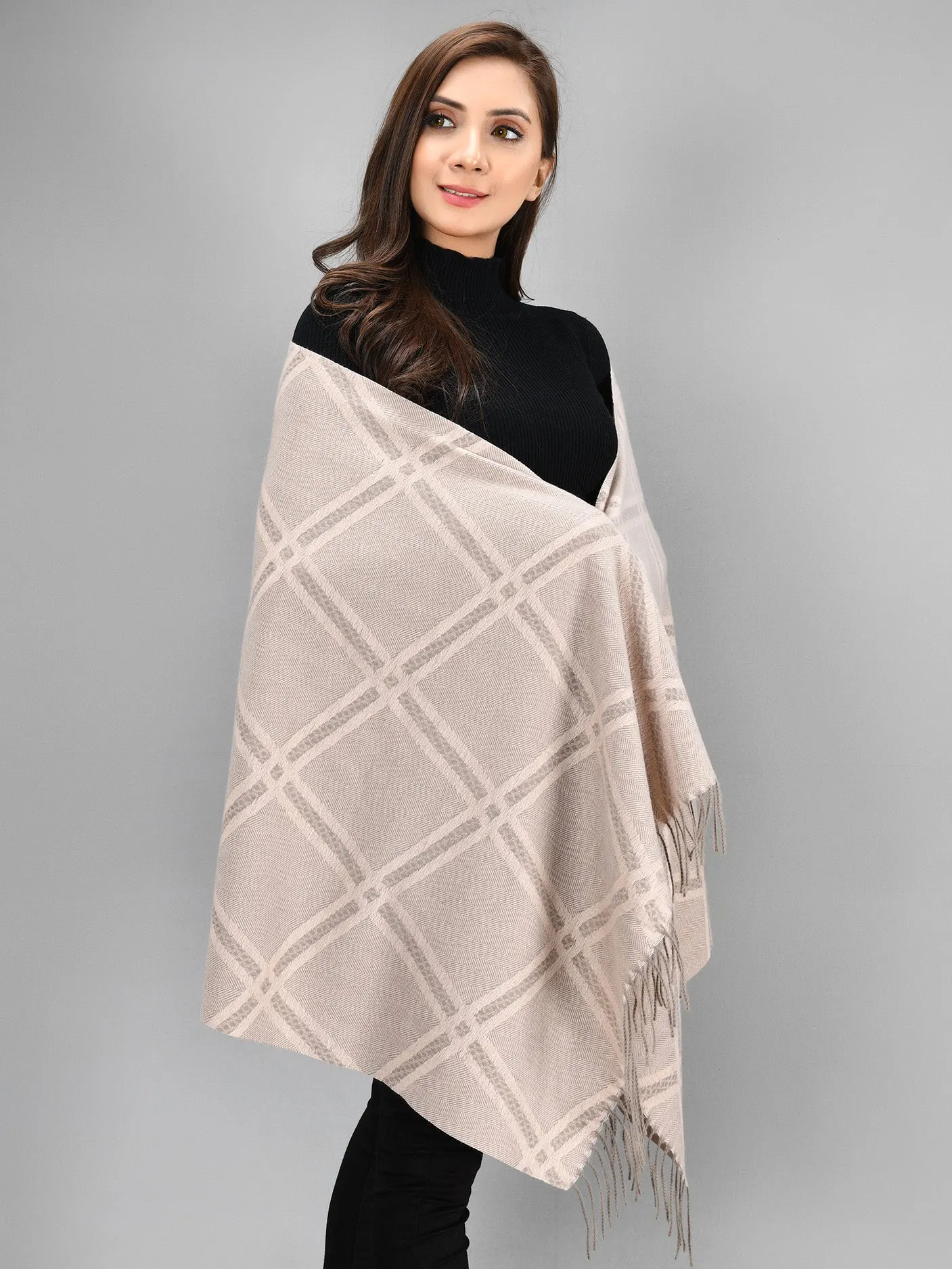 Patterned Shawl - Peach