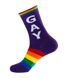 Purple Rainbow Gay Socks (Unisex)