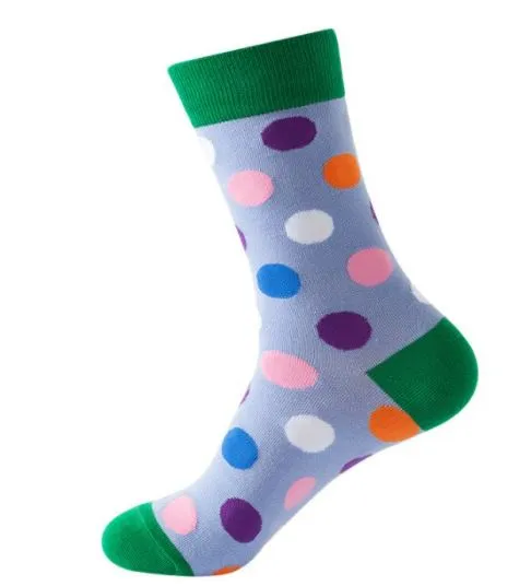 SF1090 Pale Blue Colorful Polka Dot Socks