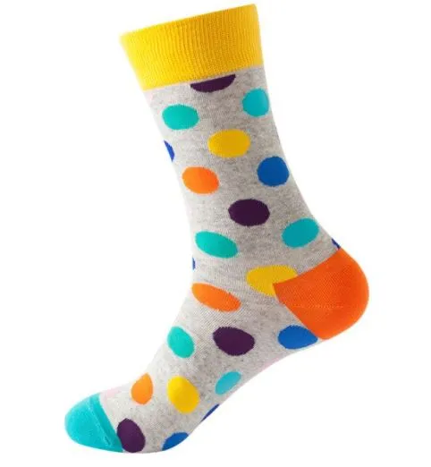 SF1095 Gray Colorful Polka Dot Socks