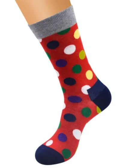 SF1122 Red Colorful Polka Dot Socks