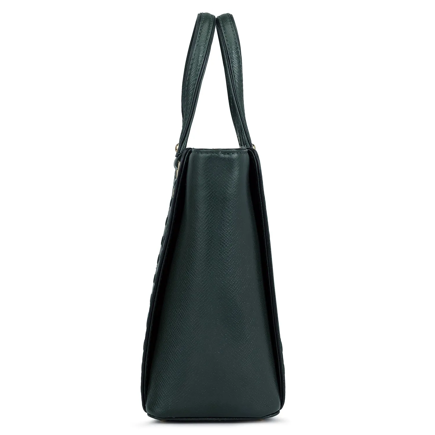 Small Franzy Leather Satchel - Petrol Green