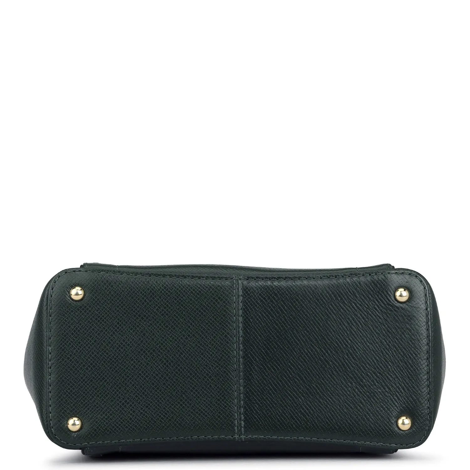 Small Franzy Leather Satchel - Petrol Green