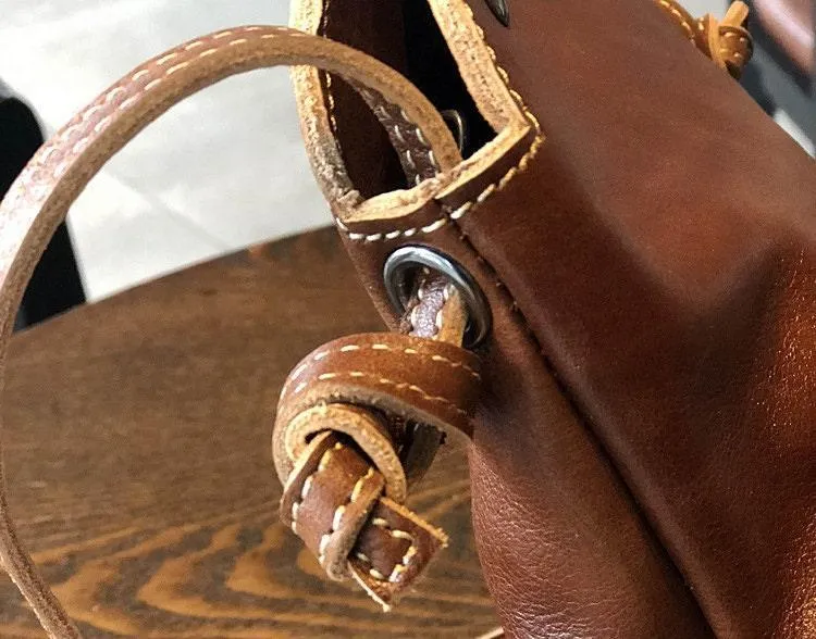 Small Genuine Leather Shoulder Bag, Small Crossbody Bag, Tanned Leather Bag, Cellphone Bag, Soft Leather Purse, RETRO DESIGN