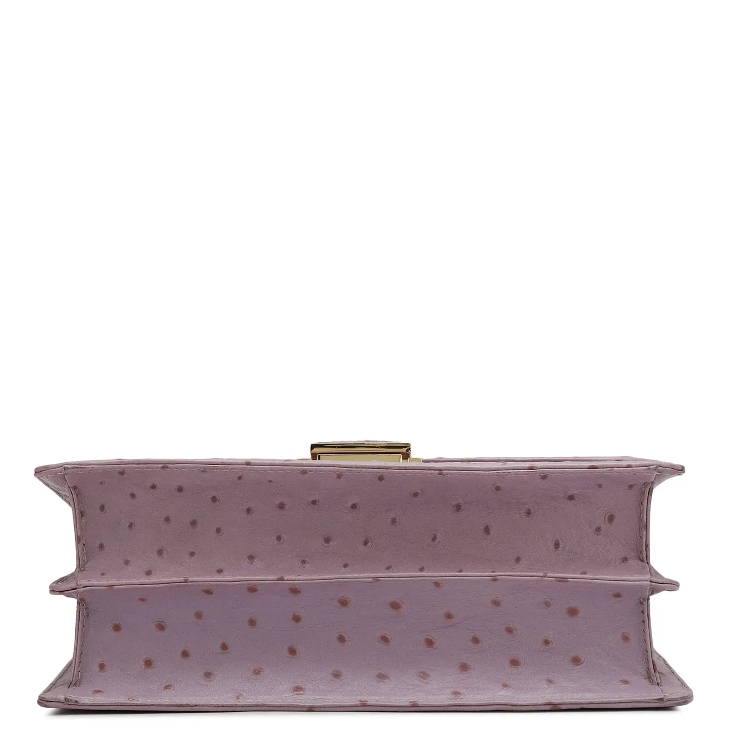 Small Ostrich Leather Satchel - Lavender