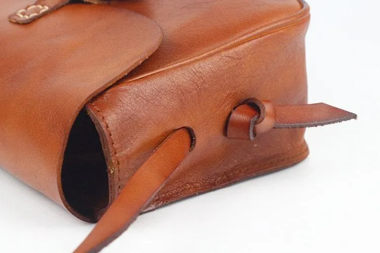 Small Vintage Designer Vegetable Leather Shoulder Bag For Women Retro Handcrafted Brush Off Ladies Tassel Handbag