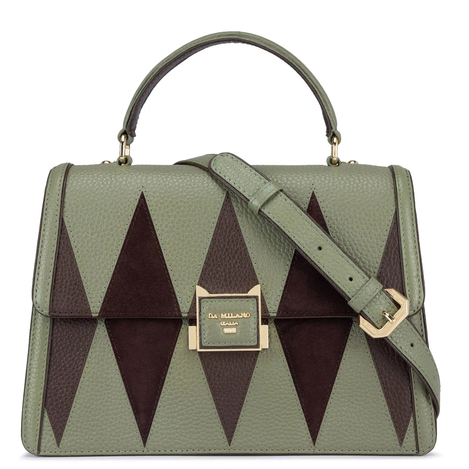 Small Wax Leather Satchel - Matcha Green