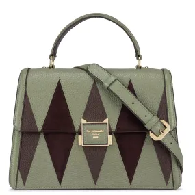 Small Wax Leather Satchel - Matcha Green