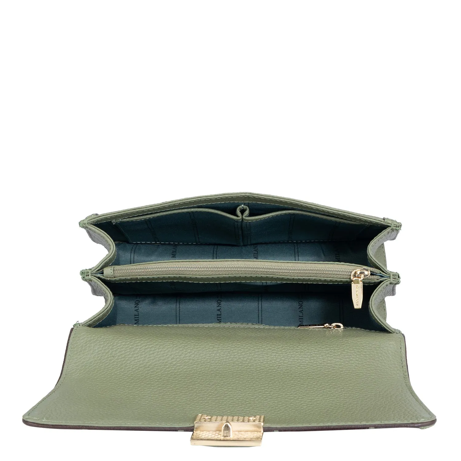 Small Wax Leather Satchel - Matcha Green