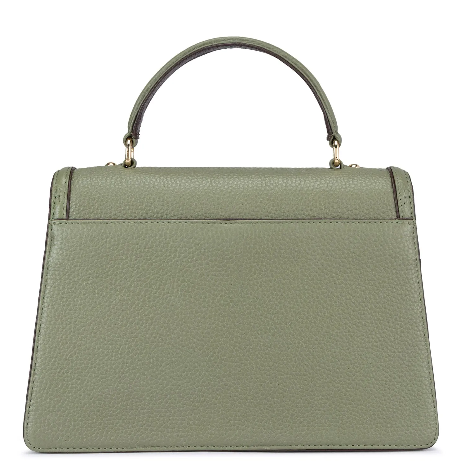 Small Wax Leather Satchel - Matcha Green