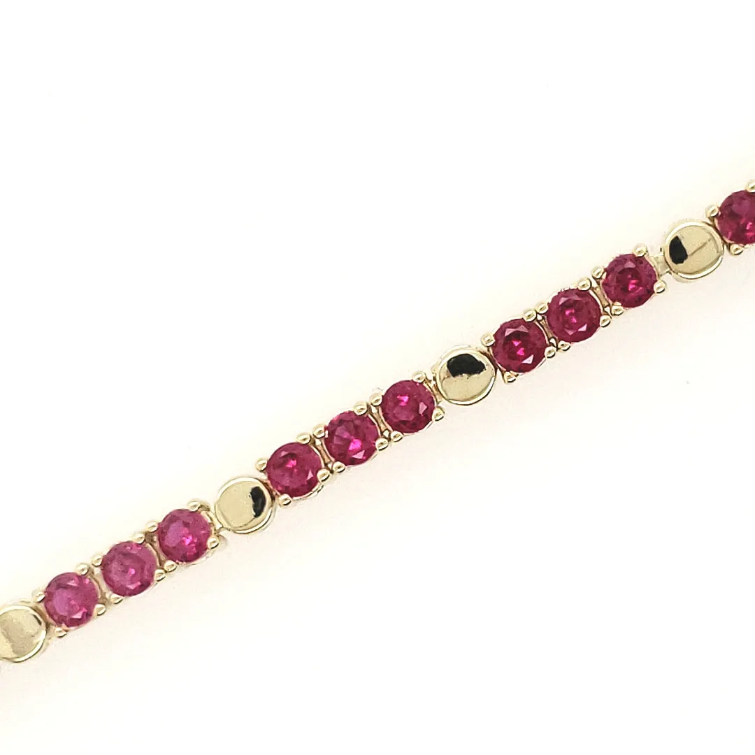 Sterling Silver Gold Plated Colored Stone Bracelet