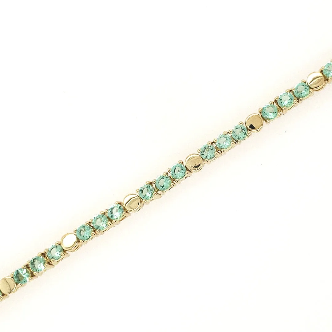 Sterling Silver Gold Plated Colored Stone Bracelet