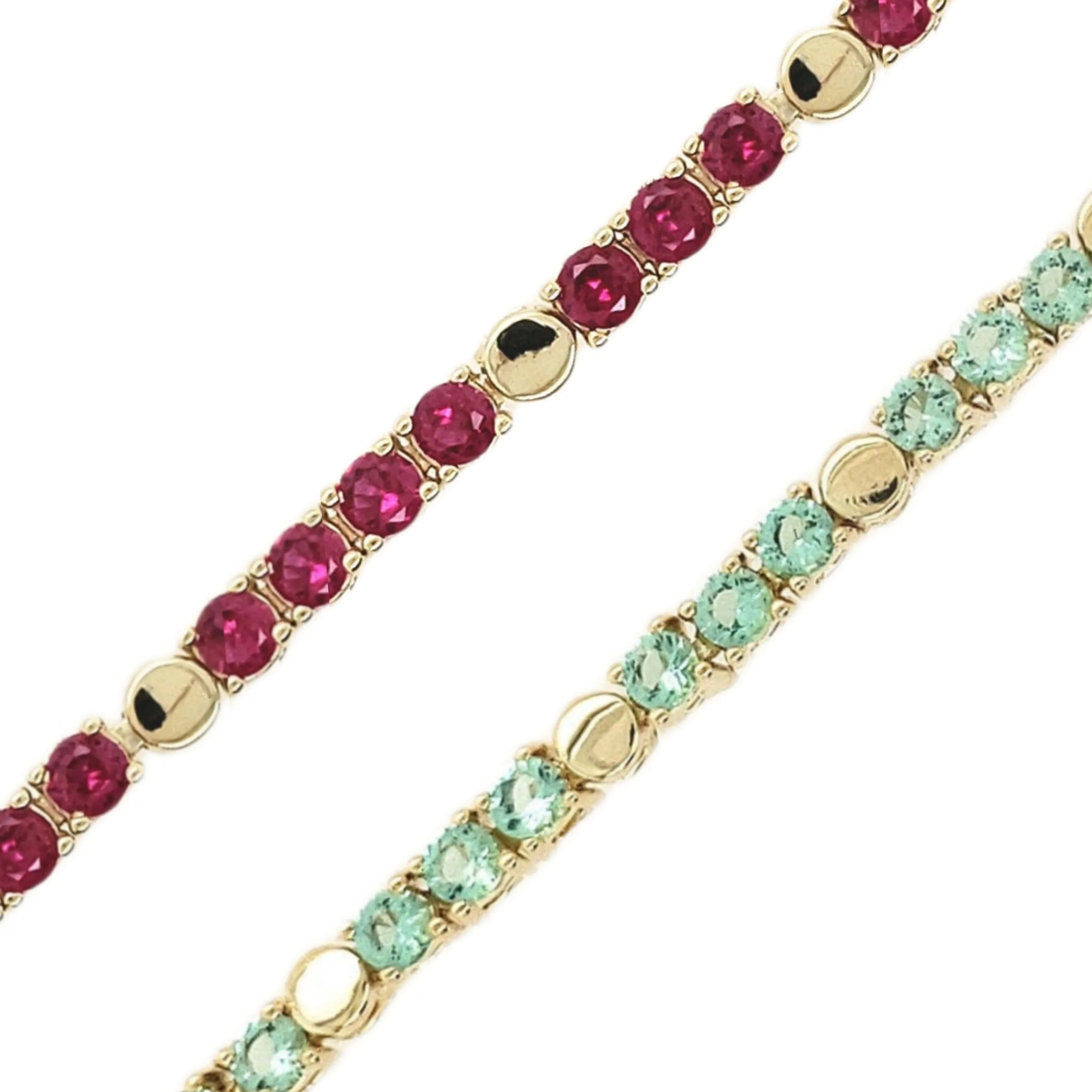 Sterling Silver Gold Plated Colored Stone Bracelet