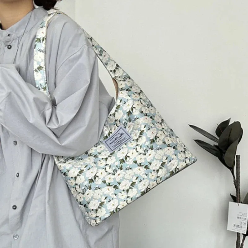 UAKISS  -  Bags for Women Korean Ins Elegant Fashion Harajuku Y2k Aesthetic Underarm Bag Vintage Flower Print Office Lady Shoulder Handbags