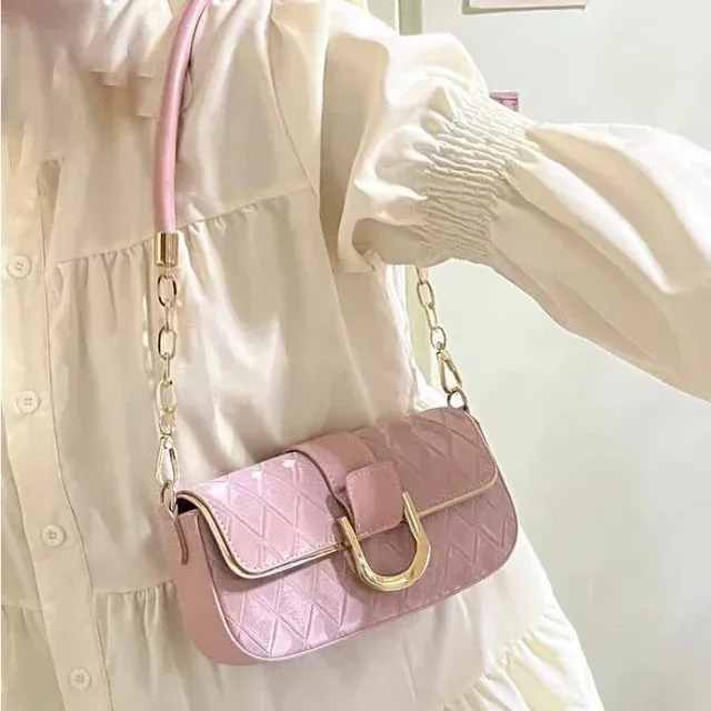 UAKISS  - Fashion Chic Y2k Aesthetic Shoulder Bags Luxury Design All Match Office Lady Underarm Bag Elegant Women Sweet Handbags Crossbody
