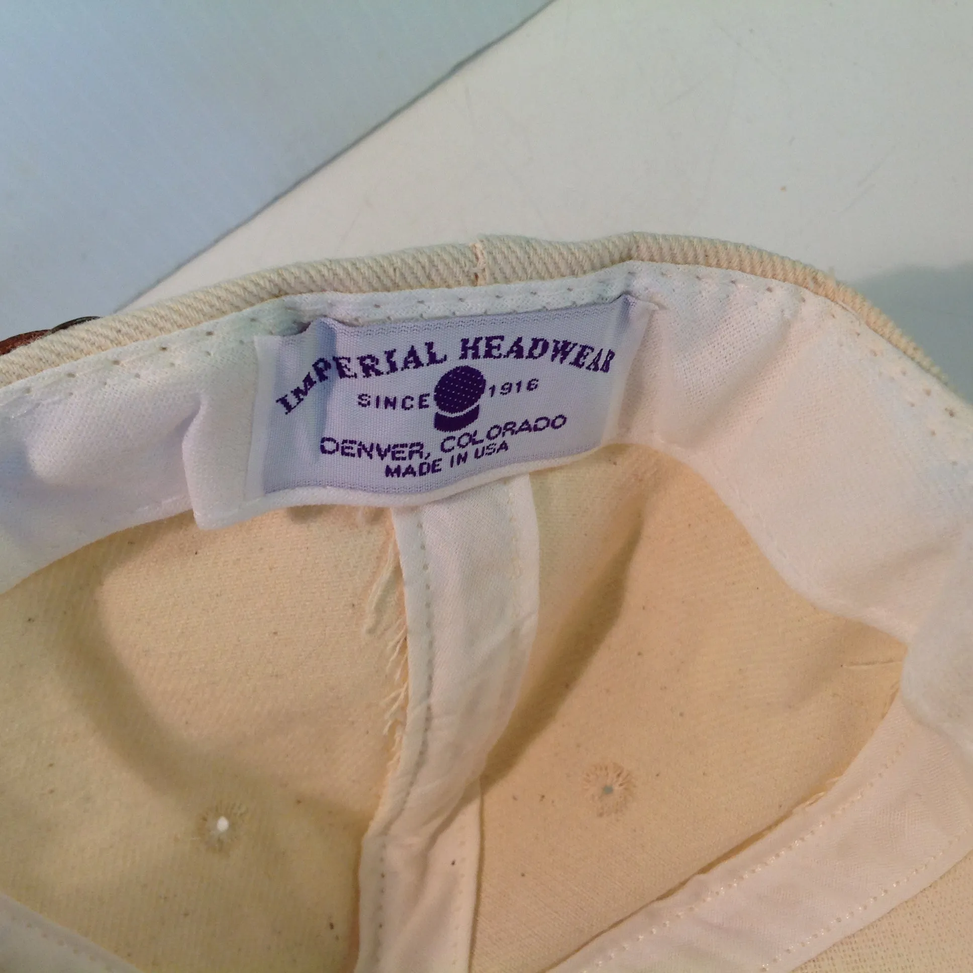 Vintage Imperial Headwear Kapalua Plantation Golf Course Hawaii Souvenir Cream and Olive Green Baseball Cap