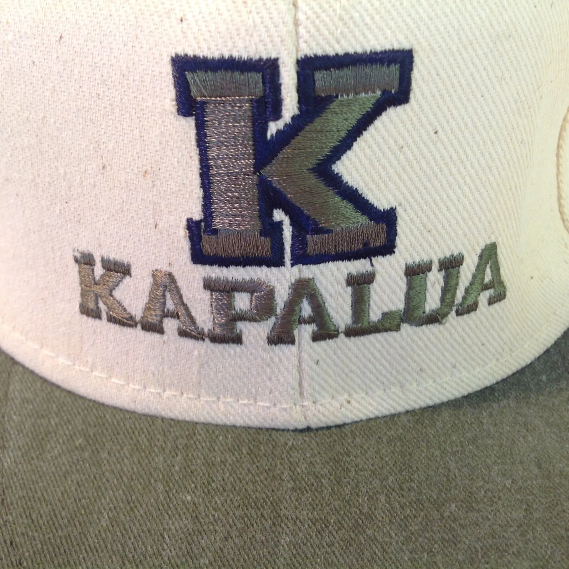 Vintage Imperial Headwear Kapalua Plantation Golf Course Hawaii Souvenir Cream and Olive Green Baseball Cap