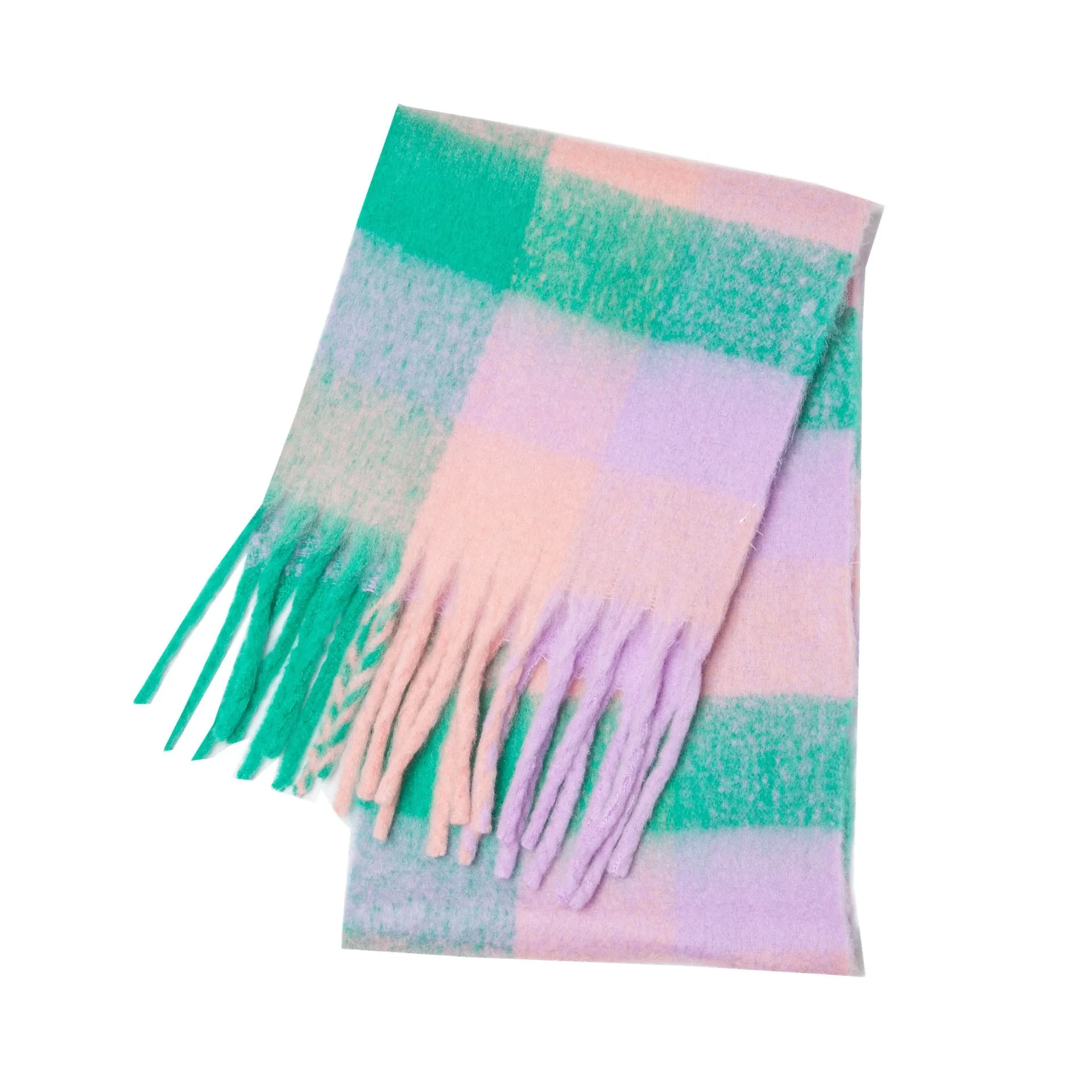 Wholesale Price Luxury Cashmere Blended Bright Colorful Women Blanket Scarf Winter